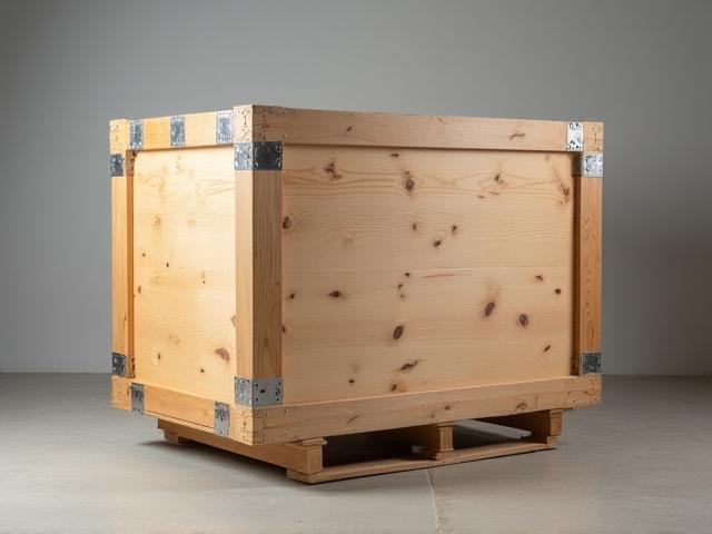 Custom built wooden crate for industrial machinery