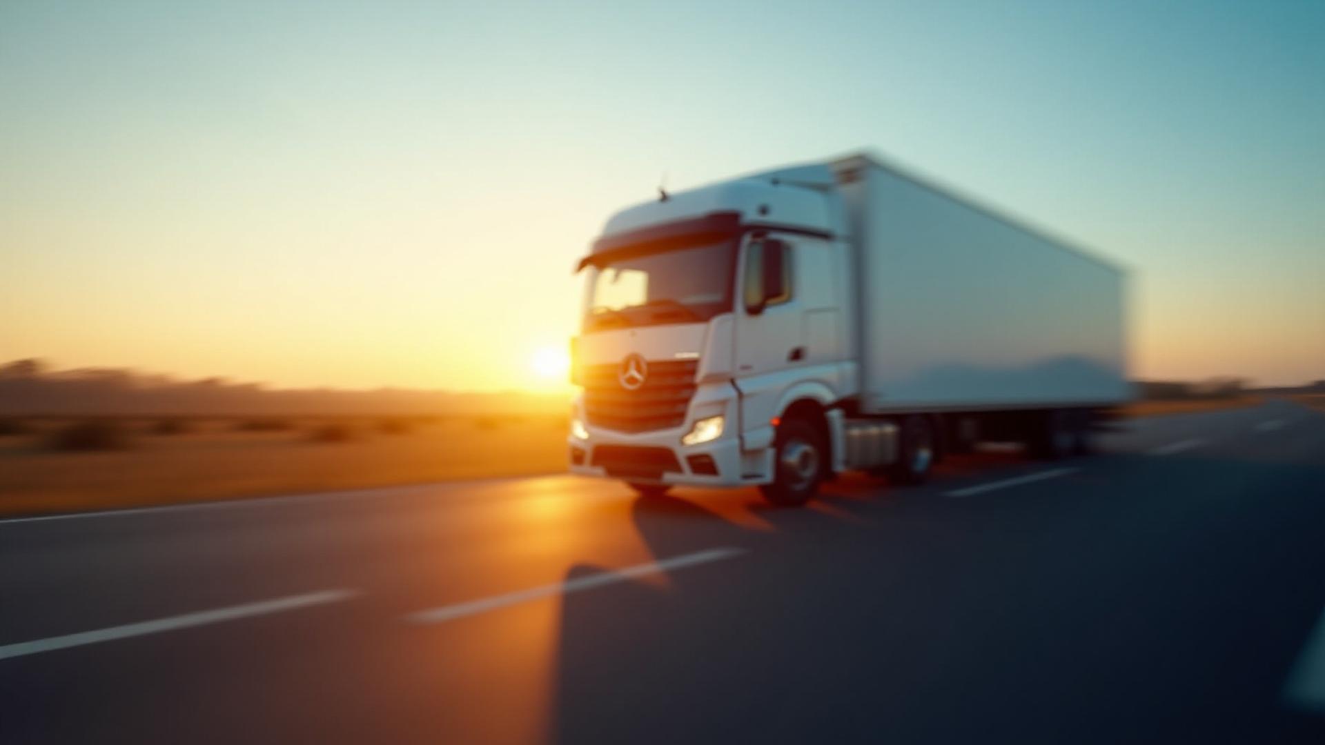 Modern logistics fleet at dawn